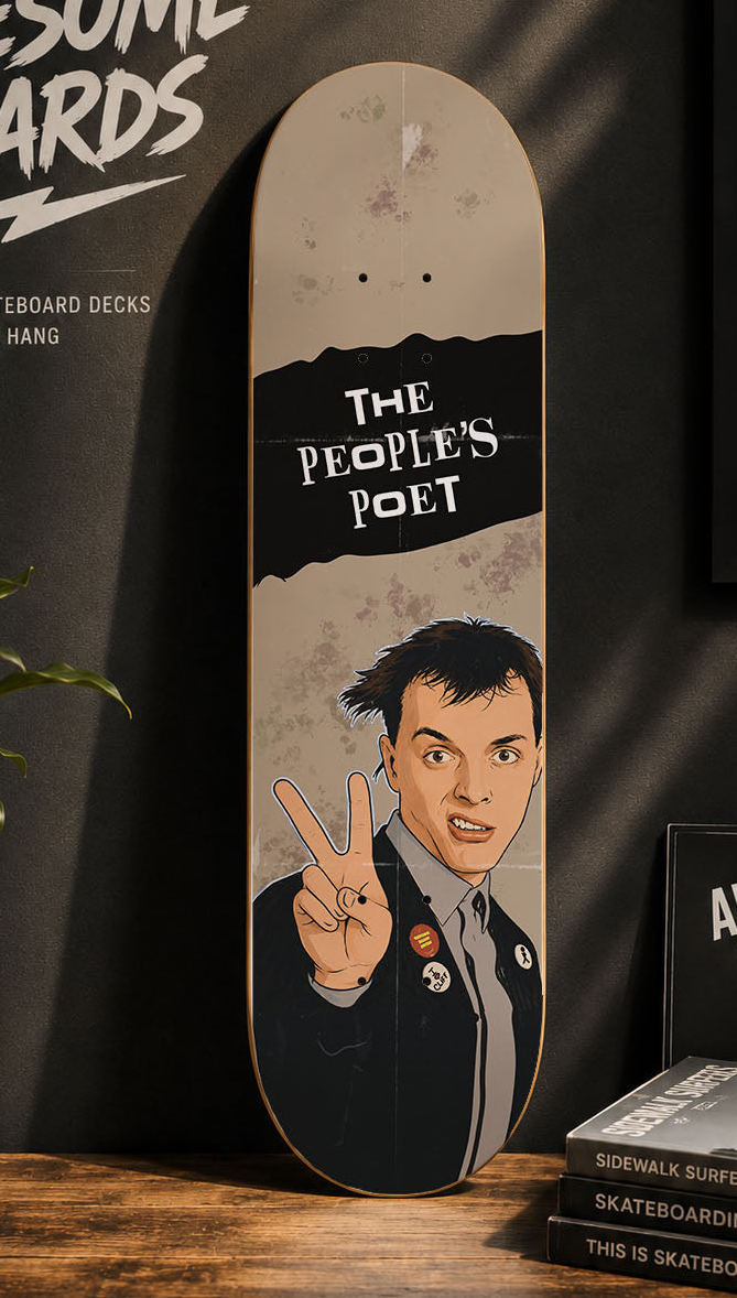 The People’s Poet Decorative Skateboard Deck | Rik Mayall Wall Art