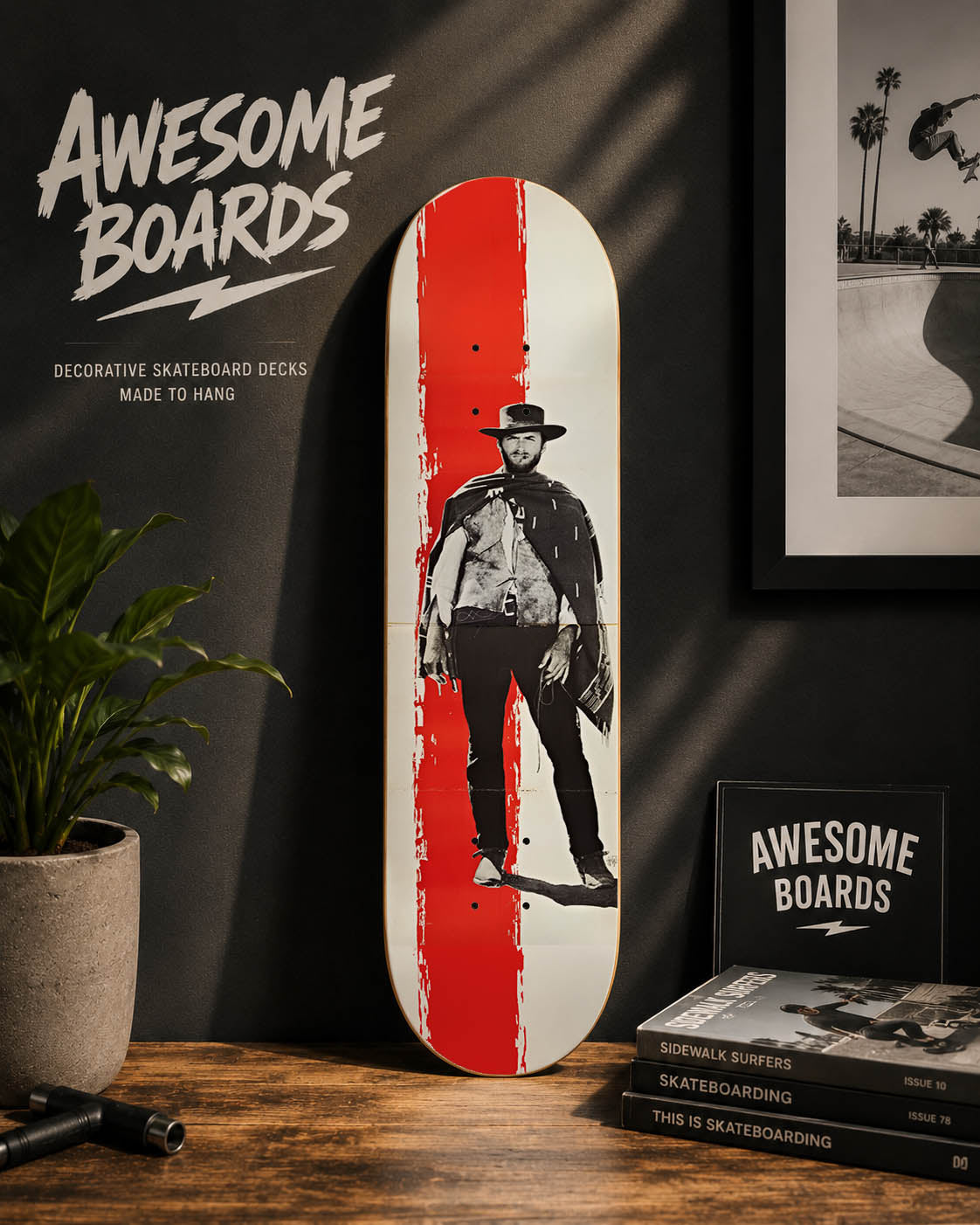 The Man with no name  Decorative Skateboard Deck