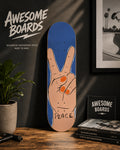 Peace Hand Illustration Decorative Skateboard Deck | Wall Art