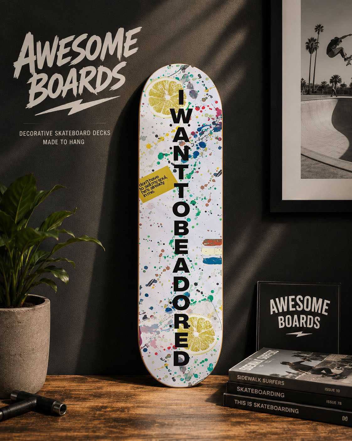 I Want To Be Adored decorative skateboard deck wall art